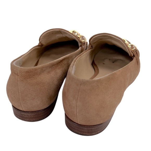 Veronica Beard Alire Chain Loafer Chic Tan Beige‎ Gold Flats 8 - Picture 6 of 12